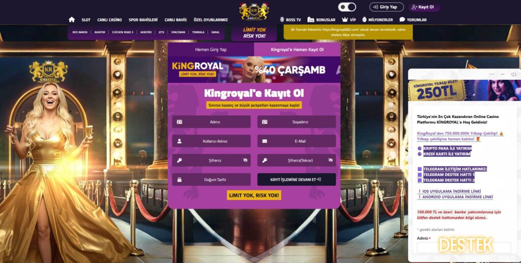 Kingroyal destek hattı